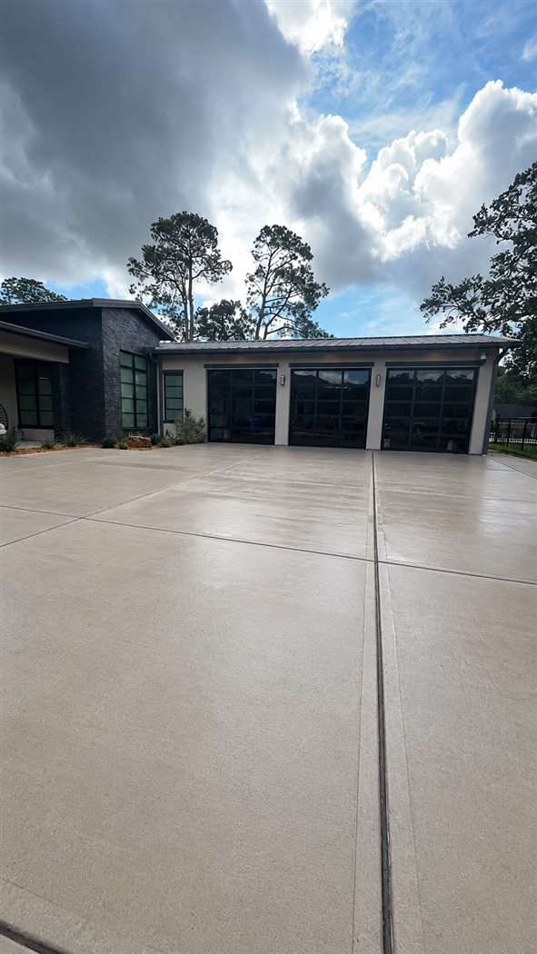 Concrete after pressure washing