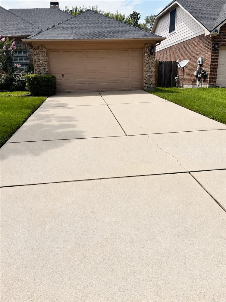 Driveway after pressure washing